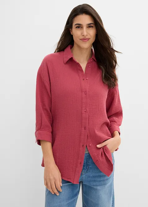 Skjortblus i muslin, bonprix
