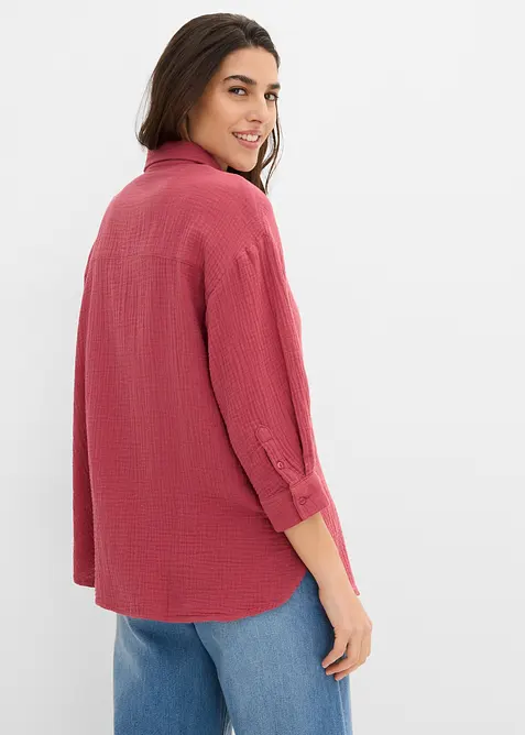 Skjortblus i muslin, bonprix