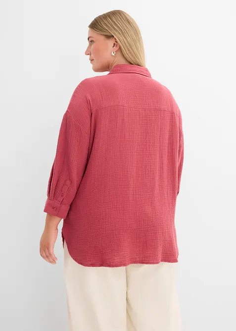 Skjortblus i muslin, bonprix