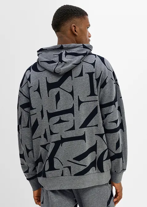 Sweatshirt med huva, avslappnad passform, bonprix