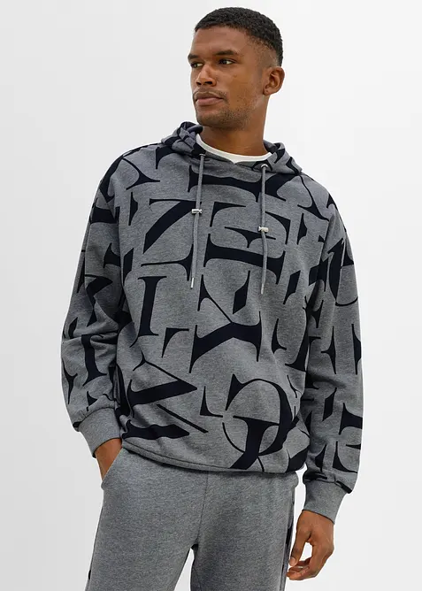 Sweatshirt med huva, avslappnad passform, bonprix
