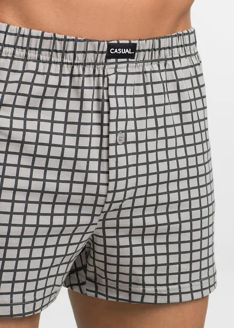 Ledigt skurna jerseyboxershorts i bomull (3-pack), bonprix