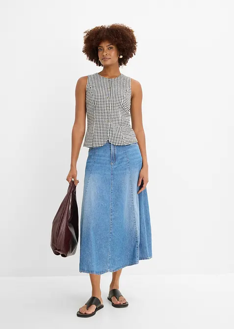 L&auml;tt jeanskjol med reglerbar midja, bonprix