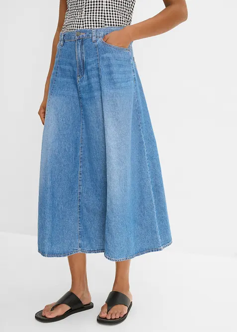 L&auml;tt jeanskjol med reglerbar midja, bonprix