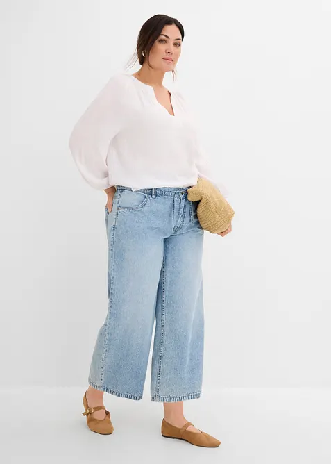 Wide Leg Jeans, Cropped, bonprix