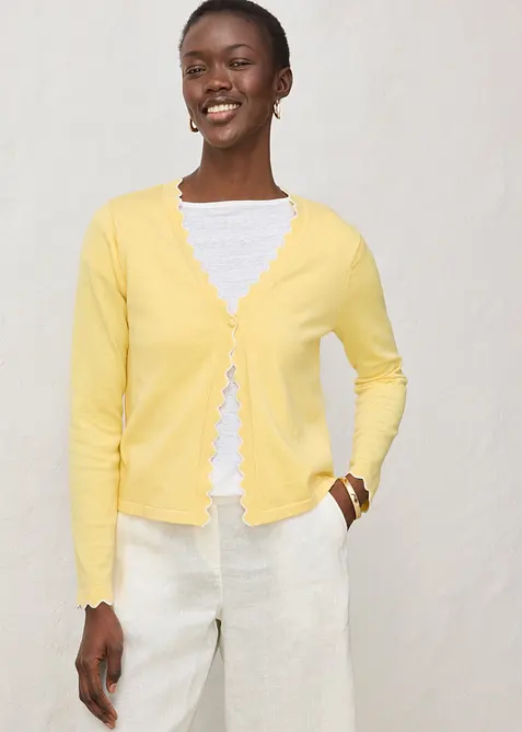 Cardigan med sidenandel, bonprix