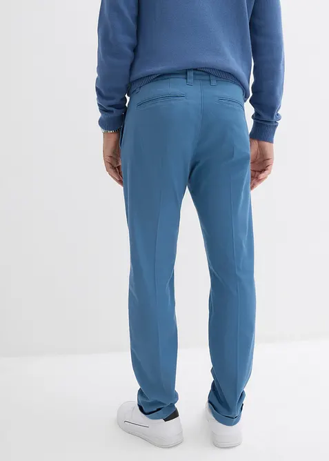 Regular Fit-byxa med gubbveck i bomullstwill, Straight, bonprix