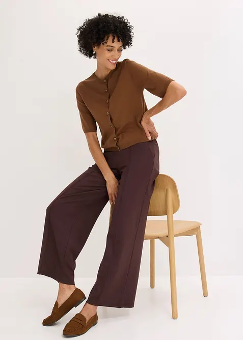Finstickad cardigan i viskosmix, bonprix