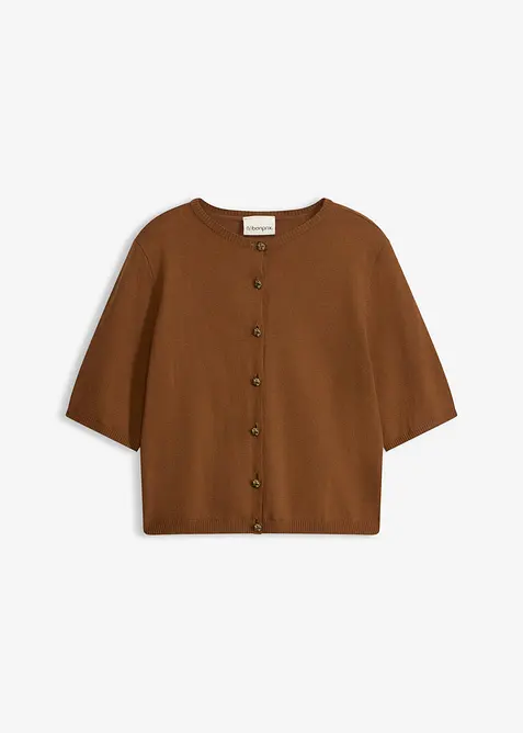 Finstickad cardigan i viskosmix, bonprix