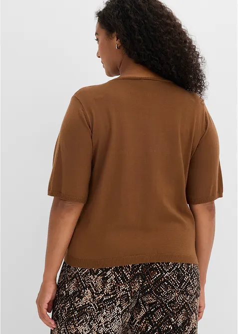 Finstickad cardigan i viskosmix, bonprix