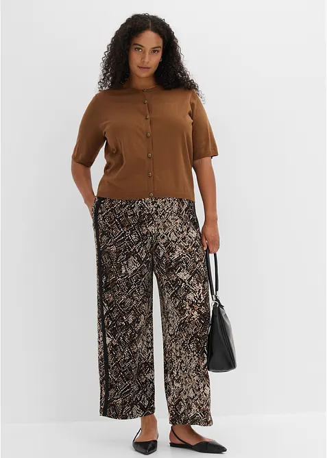 Finstickad cardigan i viskosmix, bonprix