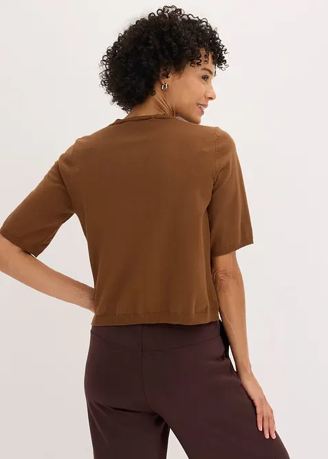 Finstickad cardigan i viskosmix, bonprix