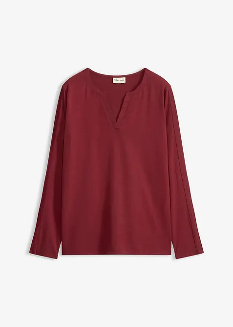 L&aring;ng&auml;rmad topp med slits, bonprix