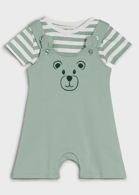 T-shirt och h&auml;ngselshorts av ekologisk bomull (2 delar), bonprix