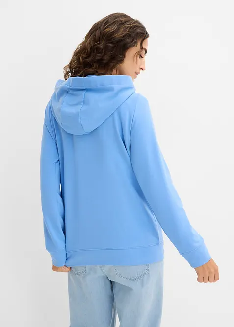 Sweatshirt med huva i mjuk viskosmix, bonprix
