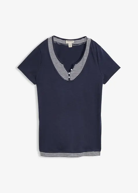 T-shirt med 2-i-1-look, ekologisk bomull, bonprix