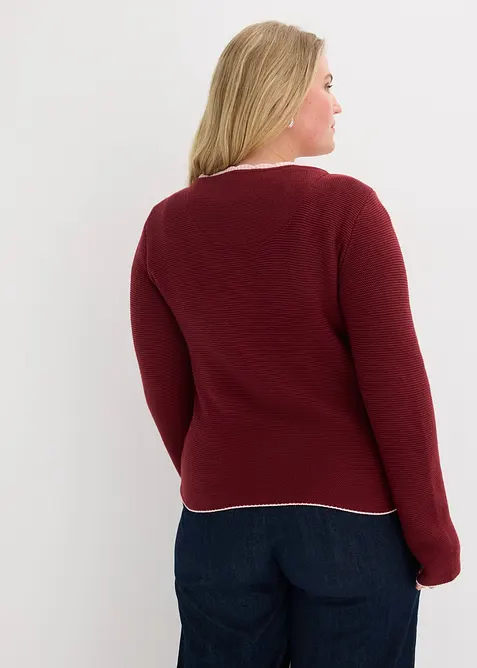 S&ouml;t folkdr&auml;ktsinspirerad cardigan med broderi, bonprix