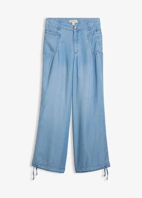 Wide Leg Jeans i b&ouml;ljande lyocell, bonprix