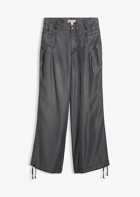 Wide Leg Jeans i b&ouml;ljande lyocell, bonprix