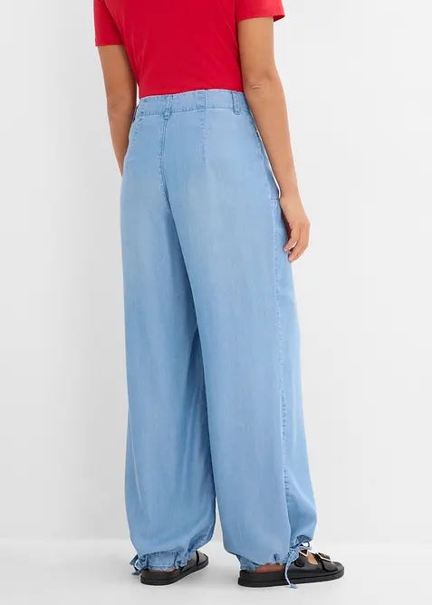 Wide Leg Jeans i b&ouml;ljande lyocell, bonprix