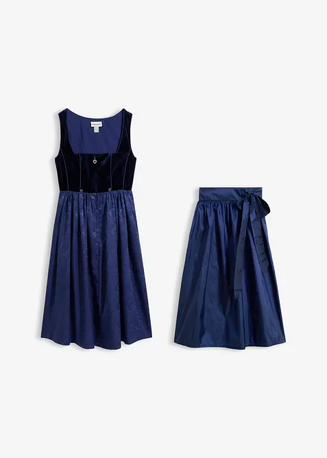 Mellanl&aring;ng dirndl med sammet (2 delar), bonprix