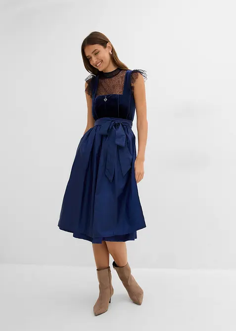Mellanl&aring;ng dirndl med sammet (2 delar), bonprix