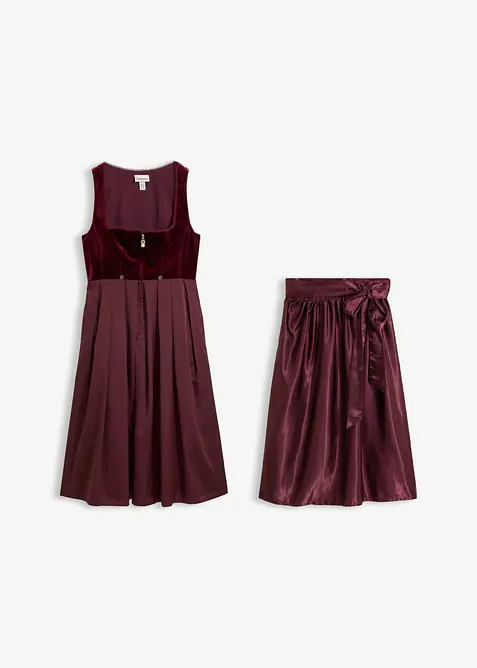 Mellanl&aring;ng dirndl med sammet (2 delar), bonprix