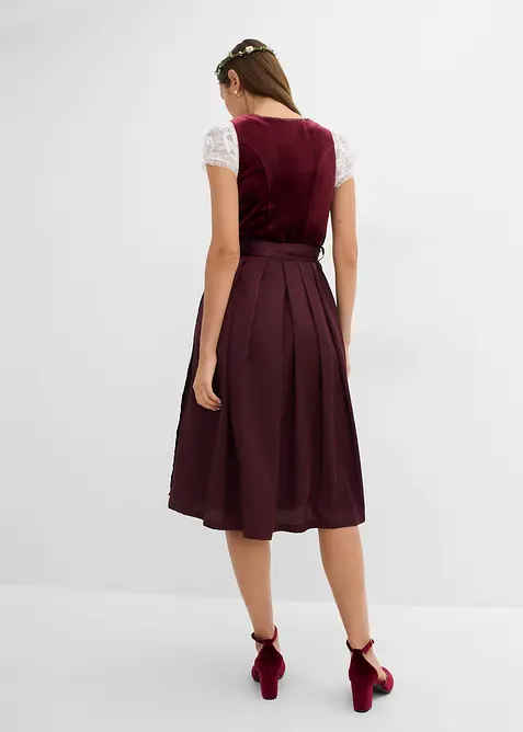 Mellanl&aring;ng dirndl med sammet (2 delar), bonprix
