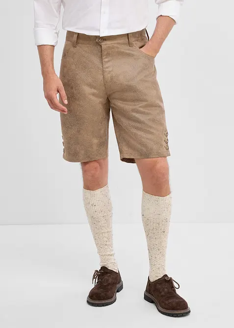 Folkdr&auml;ktsinspirerade shorts i skinnimitation, bonprix