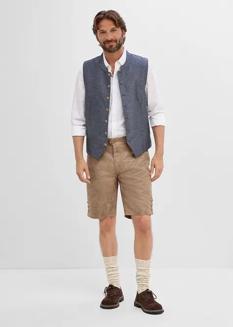 Folkdr&auml;ktsinspirerade shorts i skinnimitation, bonprix