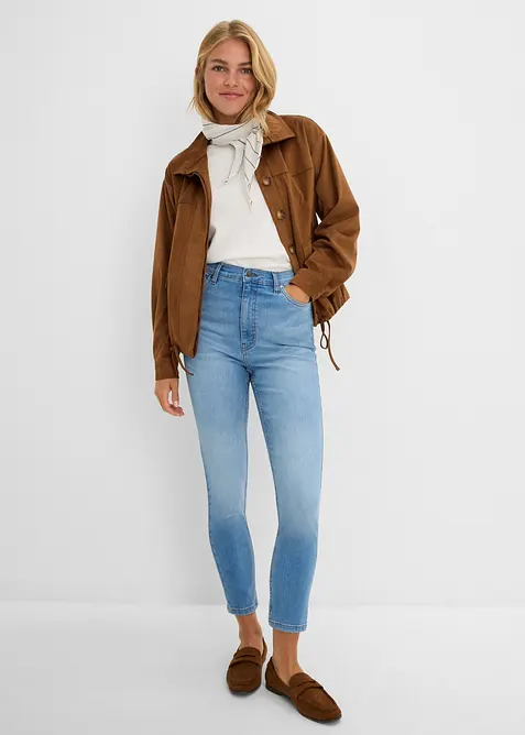 Skinny jeans High Waist cropped, bonprix
