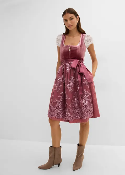 Dirndl med paljettf&ouml;rkl&auml;de (2 delar), bonprix