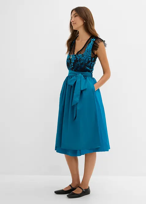 Mellanl&aring;ng dirndl med sammet (2 delar), bonprix