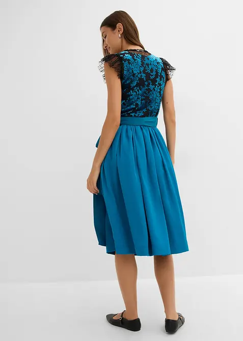 Mellanl&aring;ng dirndl med sammet (2 delar), bonprix