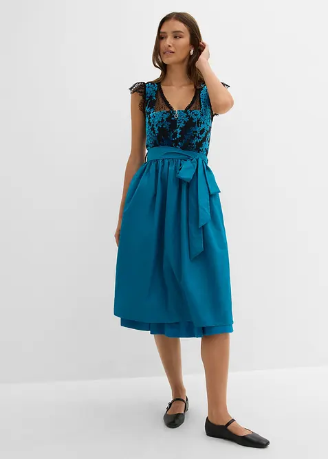 Mellanl&aring;ng dirndl med sammet (2 delar), bonprix