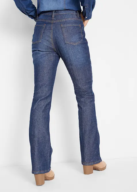 Fodrade jeans med Bootcut och High Waist, bonprix
