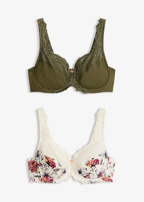 Bygel-BH med blomm&ouml;nster (2-pack), bonprix