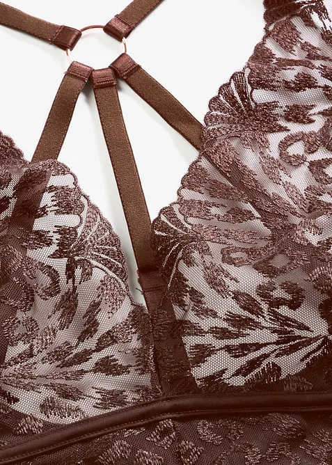 Stringbody utan bygel, med elegant broderi, bonprix