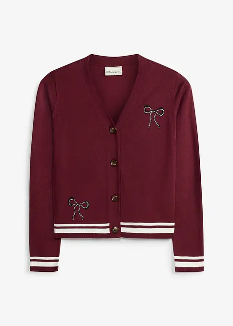 Finstickad cardigan av viskosmix, bonprix