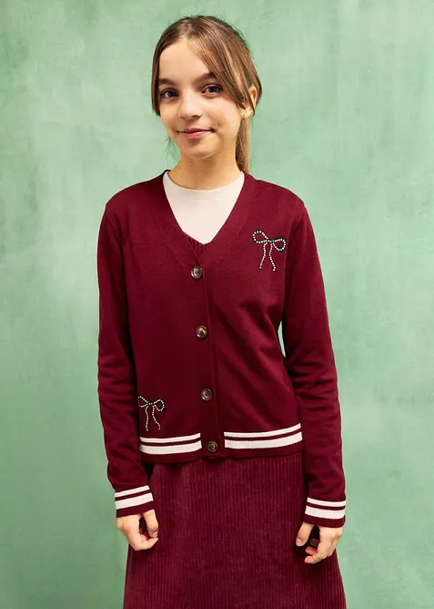 Finstickad cardigan av viskosmix, bonprix