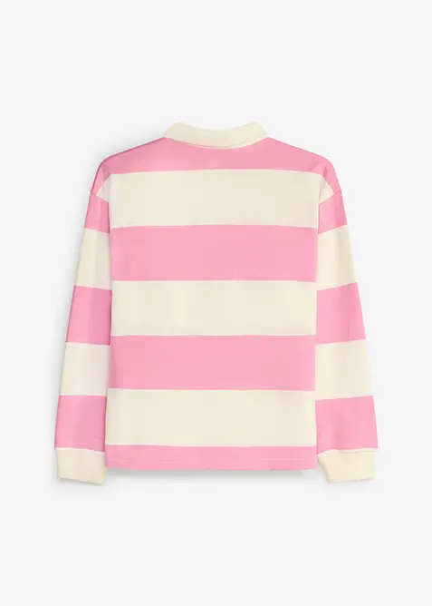 Sweatshirt med pik&eacute;krage, i ren ekologisk bomull, bonprix