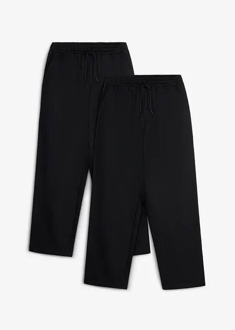 Vid joggingbyxa med mjuk, ekologisk bomull (2-pack), bonprix