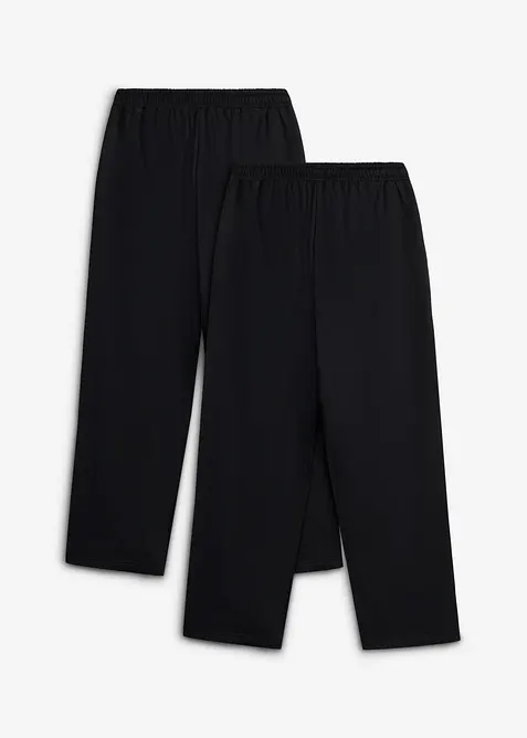 Vid joggingbyxa i mjuk, ekologisk bomull (2-pack), bonprix