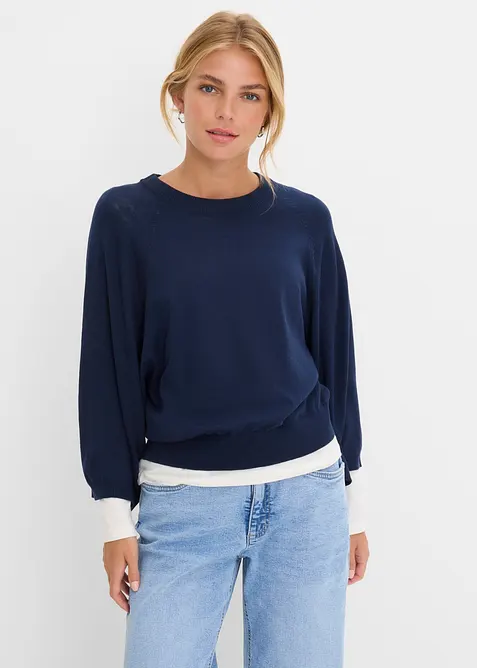 Finstickad oversizetr&ouml;ja, bonprix