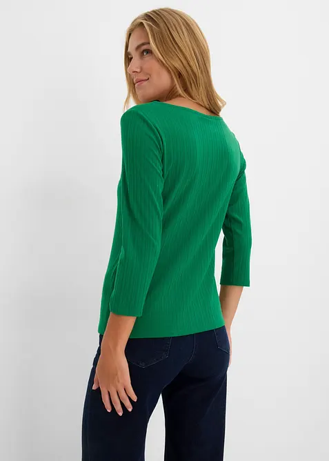 Topp i mjuk materialmix, bonprix