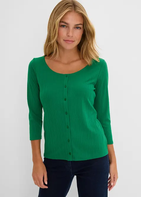 Topp i mjuk materialmix, bonprix
