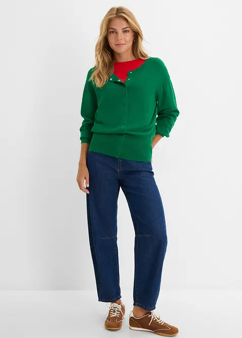 Finstickad cardigan av mjuk viskosmix, bonprix