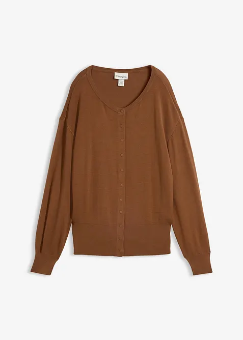 Finstickad cardigan av mjuk viskosmix, bonprix
