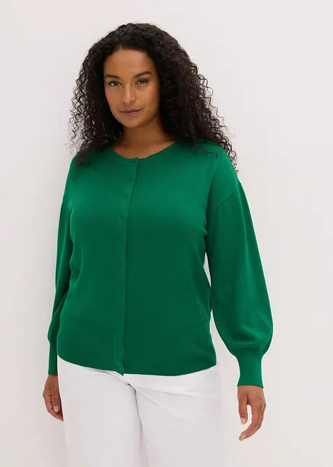 Finstickad cardigan av mjuk viskosmix, bonprix