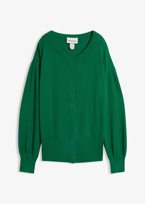 Finstickad cardigan av mjuk viskosmix, bonprix